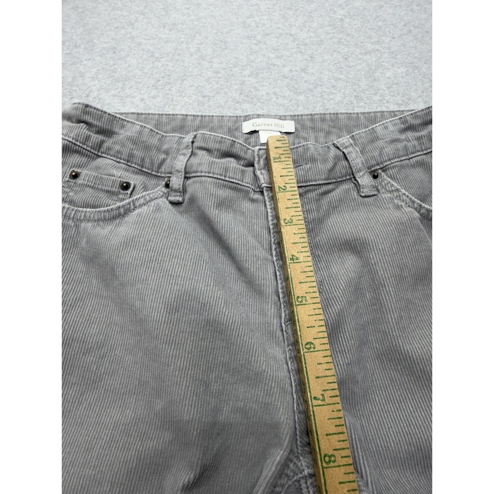 Garnet Hill Corduroy Pants Womens 4 Gray Straight Leg Stretch Casual Pockets - Picture 5 of 13